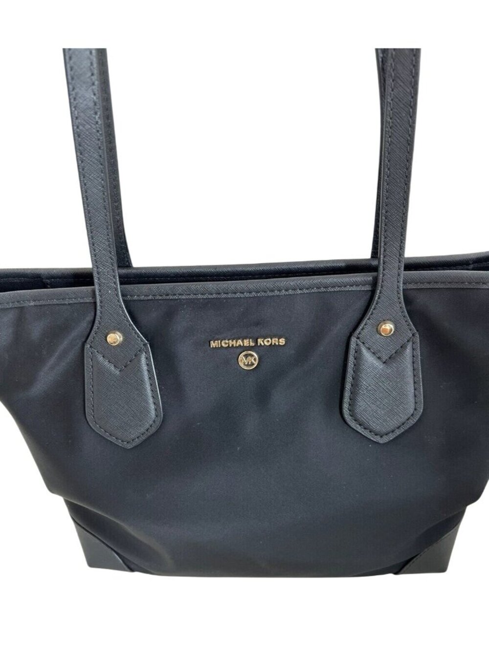Michael Kors Black Nylon & Leather Large Tote Shoulder Bag